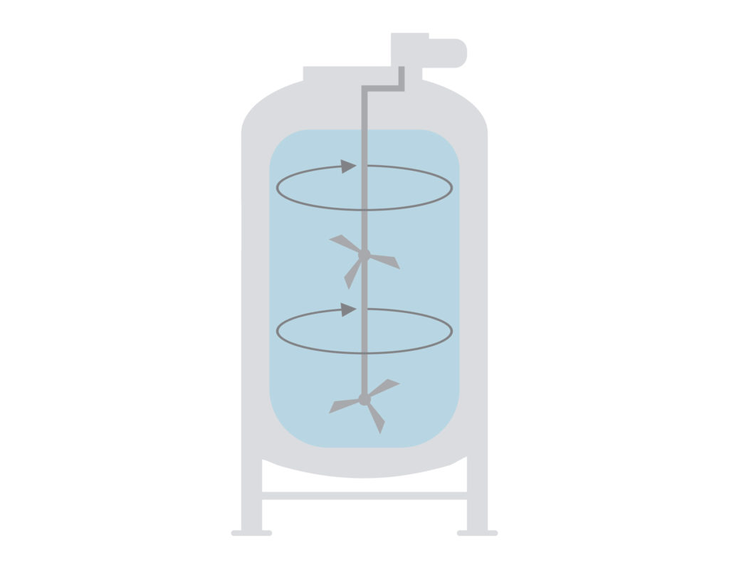 Tank With Agitator  For Containing And Mixing Various Liquids